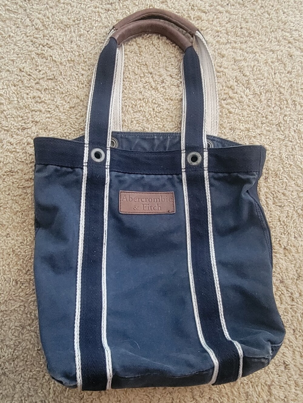 Vintage Abercrombie & Fitch Navy Canvas Beach / Boat / Summer Tote Bag
